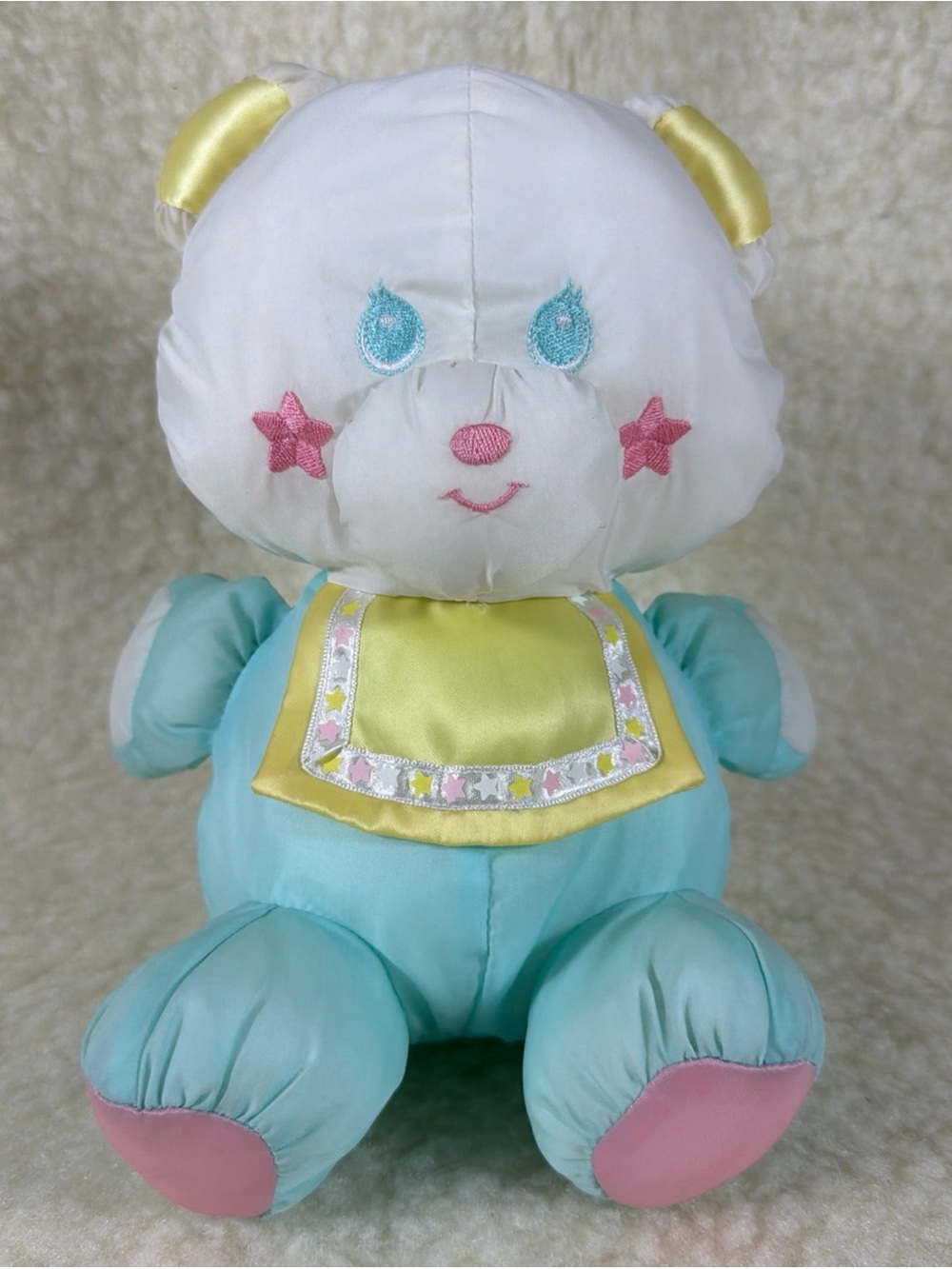 1991 Playskool Beginnings Bear Pastel Colors Nylon Soft